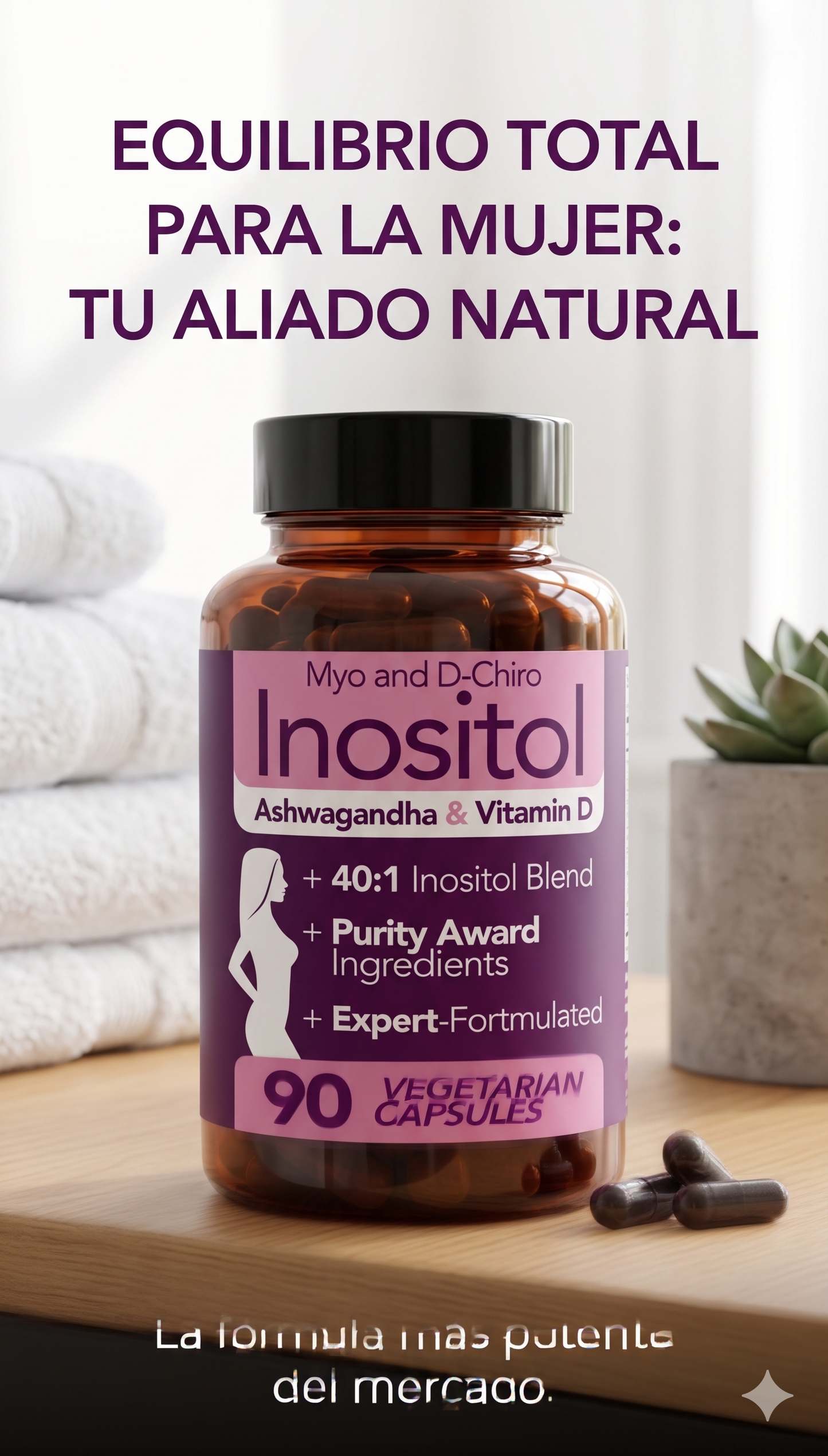 Suplemento Hormonal Avanzado: Myo-Inositol & D-Chiro Inositol de Alta Absorción