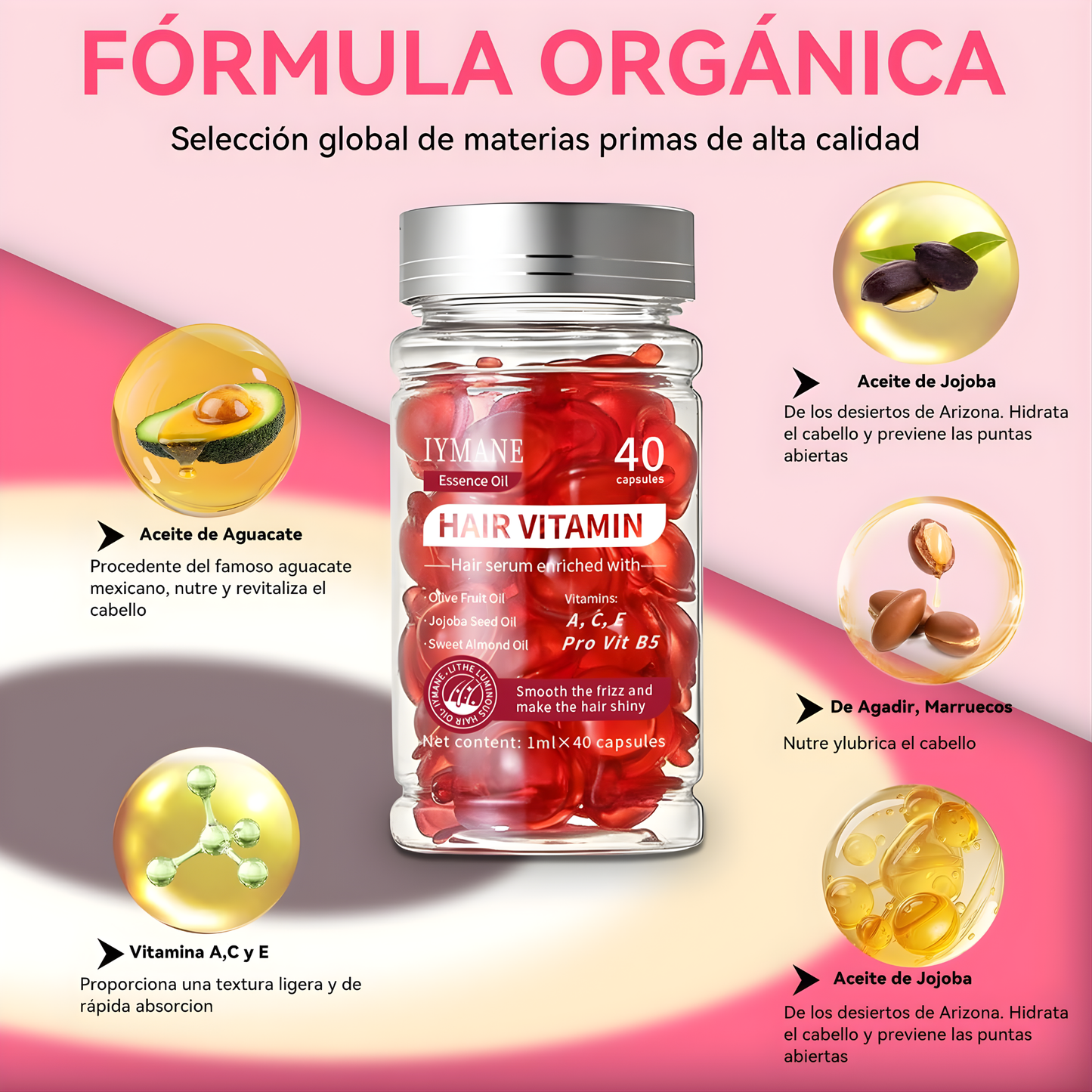Serum Capilar en Cápsulas de Vitamina E: Reparación Profunda y Brillo Sedoso