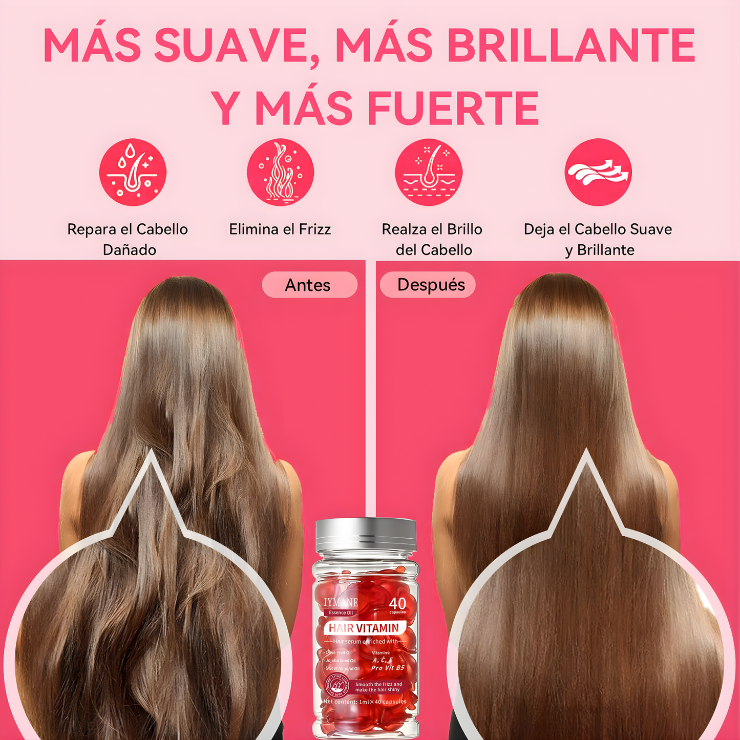Serum Capilar en Cápsulas de Vitamina E: Reparación Profunda y Brillo Sedoso