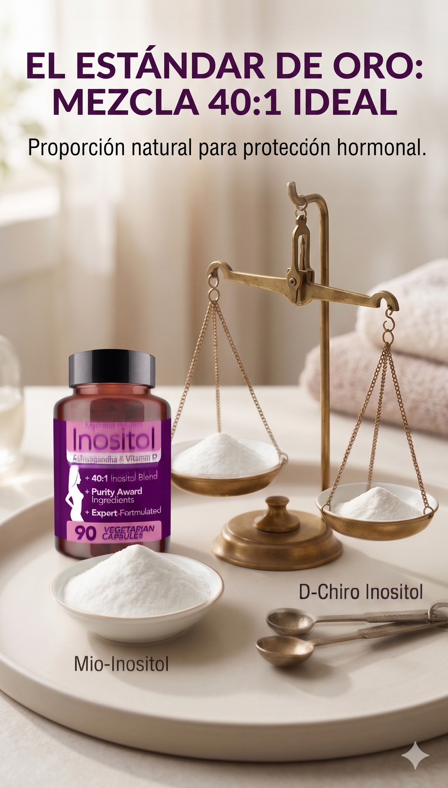 Suplemento Hormonal Avanzado: Myo-Inositol & D-Chiro Inositol de Alta Absorción