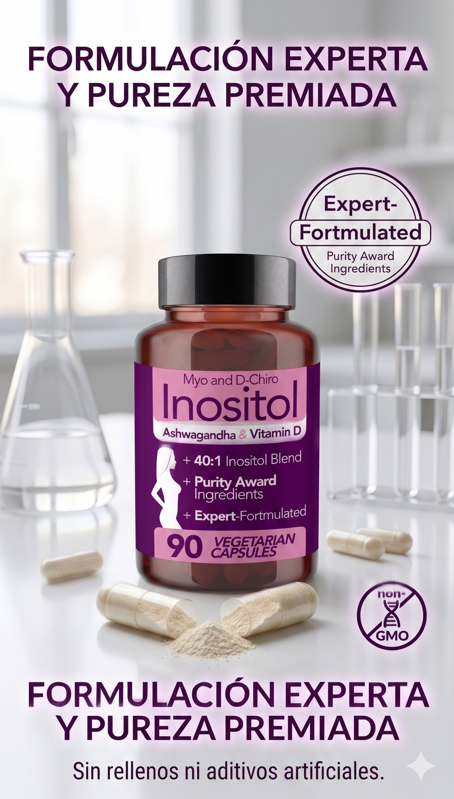 Suplemento Hormonal Avanzado: Myo-Inositol & D-Chiro Inositol de Alta Absorción