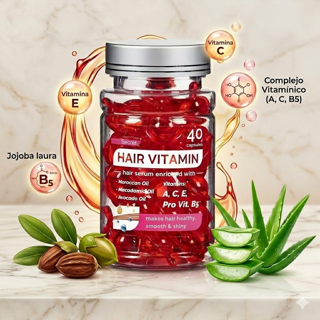 Serum Capilar en Cápsulas de Vitamina E: Reparación Profunda y Brillo Sedoso